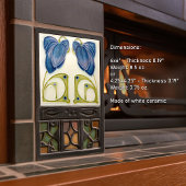 Authentische Jugendstil John Barratt Majolica Flor Fliese