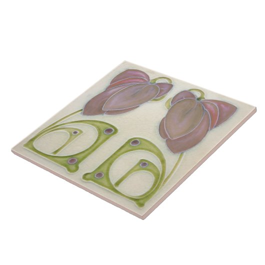 Authentische Jugendstil John Barratt Majolica Flor Fliese (Seite)