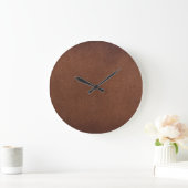 Authentische Lederoptik, echter Hintergrund. Große Wanduhr (Zuhause)