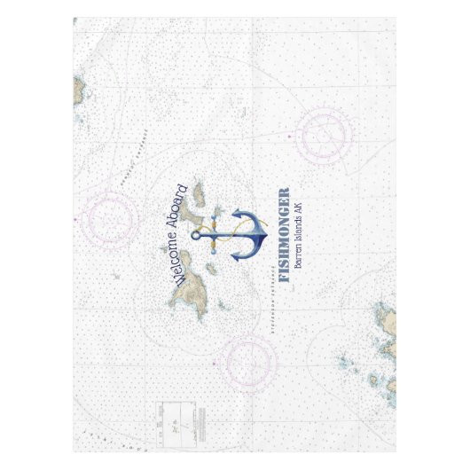 Authentische Nautic Chart Barren Islands Alaska Tischdecke (Vorderseite)