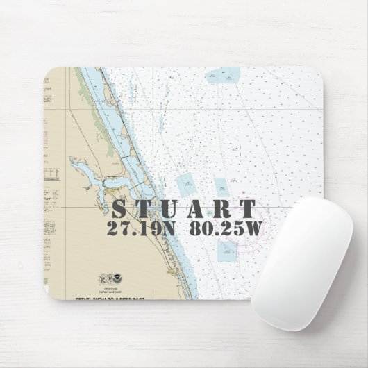 Authentische Nautical Stuart FL Breitengrad Mousepad (Mit Mouse)