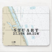 Authentische Nautical Stuart FL Breitengrad Mousepad (Vorne)