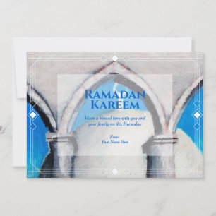 Authentische Ölkreidezeichnung Ramadan-Grußkarte Einladung