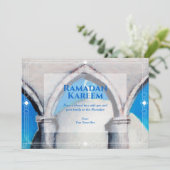 Authentische Ölpastel Zeichnend Ramadan Grußkarte Einladung (Stehend Vorderseite)