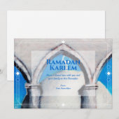 Authentische Ölpastel Zeichnend Ramadan Grußkarte Einladung (Vorne/Hinten)