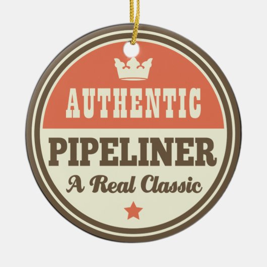 Authentische Pipeliner Vintage Geschenk-Idee Keramik Ornament (Vorne)