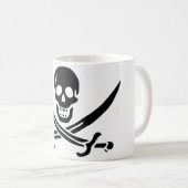 Authentische Piraten-Flagge des Jacks Rackam Kaffeetasse (VorderseiteRechts)
