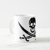 Authentische Piraten-Flagge des Jacks Rackam Kaffeetasse (Vorderseite Links)