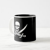 Authentische Piraten-Flagge des Jacks Rackam Zweifarbige Tasse (Vorderseite Links)