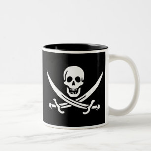 Authentische Piraten-Flagge des Jacks Rackam Zweifarbige Tasse