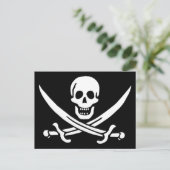 Authentische Piratenflagge Jack Rackam Postkarte (Stehend Vorderseite)