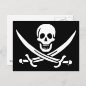 Authentische Piratenflagge Jack Rackam Postkarte (Vorne/Hinten)