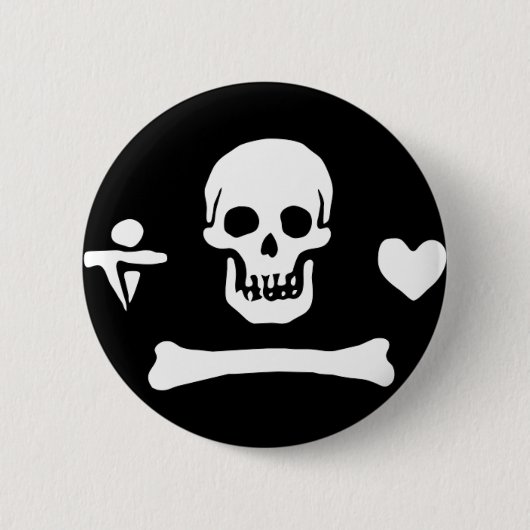 Authentische Piratenflagge Stede Mütze Button (Vorderseite)