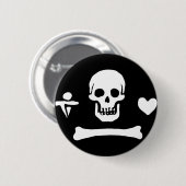 Authentische Piratenflagge Stede Mütze Button (Vorne & Hinten)