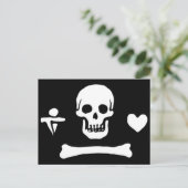Authentische Piratenflagge Stede Mütze Postkarte (Stehend Vorderseite)