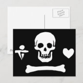 Authentische Piratenflagge Stede Mütze Postkarte (Vorne/Hinten)