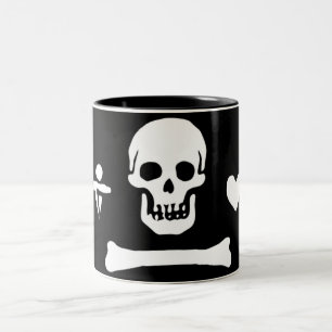 Authentische Piratenflagge Stede Mütze Zweifarbige Tasse