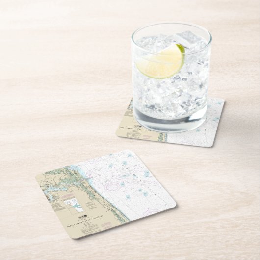 Authentische Seekarte Jacksonville Beach FL Rechteckiger Pappuntersetzer (Vor Ort)