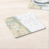 Authentische Seekarte Jacksonville Beach FL Rechteckiger Pappuntersetzer (angewinkelt)