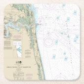 Authentische Seekarte Jacksonville Beach FL Rechteckiger Pappuntersetzer (Vorderseite)