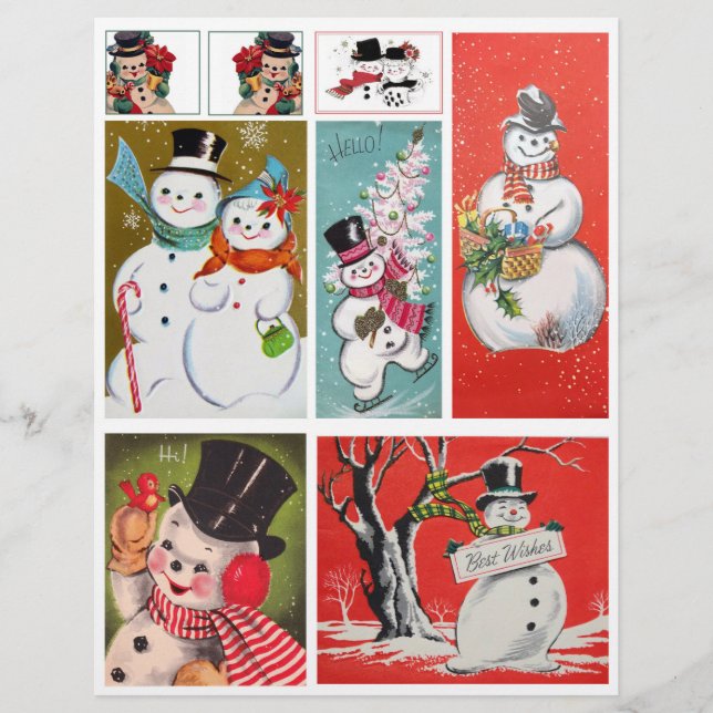 Authentische Snowman Illustrationen aus der Mitte  (Vorderseite)