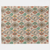 Authentische Stammes kühne ethnische Muster Kupfer Fleecedecke (Vorderseite (Horizontal))