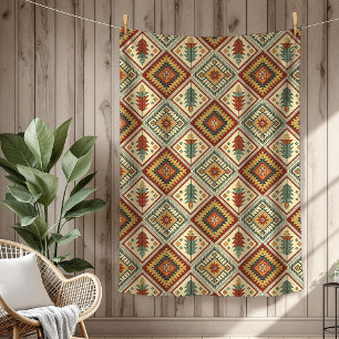 Authentische Stammes kühne ethnische Muster Kupfer Fleecedecke