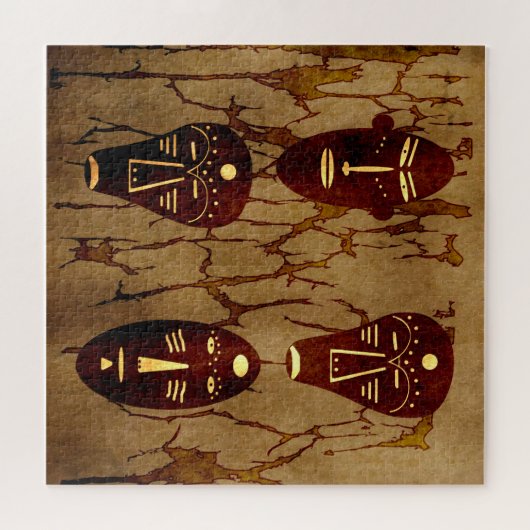 Authentische Stammesmasken Puzzle (Horizontal)