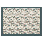 Authentische Tribal Feathers & Arrows Boho Dekorat Tischdecke (Vorderseite (Horizontal))