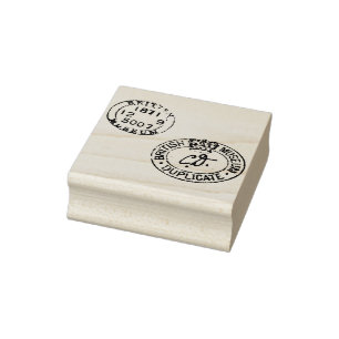 Authentische Vintage-Museumsstempel mit Krone und Gummistempel