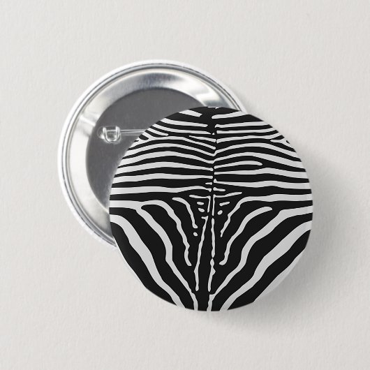 Authentische Zebra-Skin-Printwerbung - Schwarz-wei Button (Vorne & Hinten)