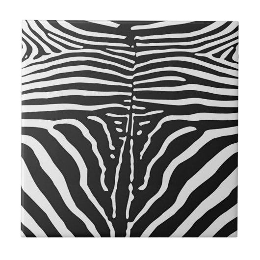 Authentische Zebra-Skin-Printwerbung - Schwarz-wei Fliese (Vorderseite)