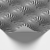 Authentische Zebra-Skin-Printwerbung - Schwarz-wei Geschenkpapier (Ecke)