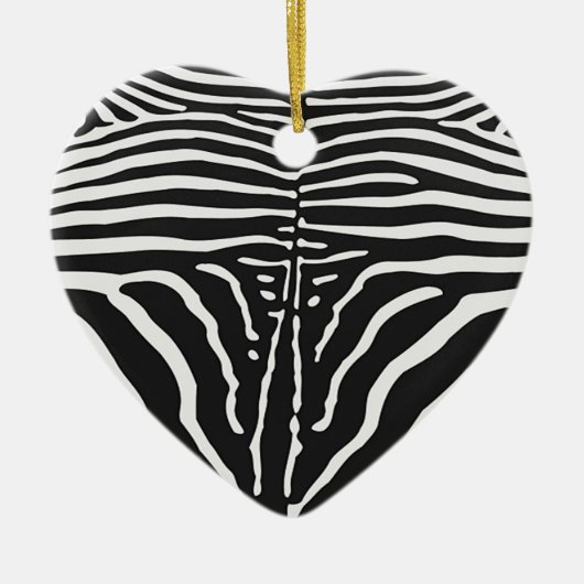 Authentische Zebra-Skin-Printwerbung - Schwarz-wei Keramik Ornament (Vorne)