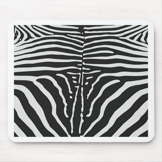 Authentische Zebra-Skin-Printwerbung - Schwarz-wei Mousepad (Vorne)