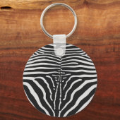Authentische Zebra-Skin-Printwerbung - Schwarz-wei Schlüsselanhänger (Vorderseite)