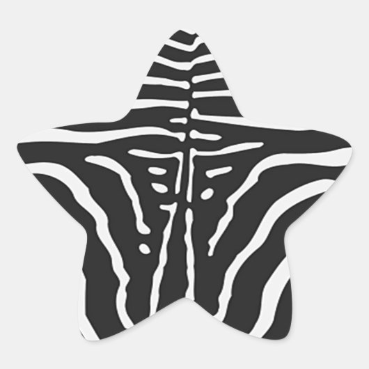 Authentische Zebra-Skin-Printwerbung - Schwarz-wei Stern-Aufkleber (Vorderseite)
