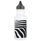 Authentische Zebra-Skin-Printwerbung - Schwarz-wei Trinkflasche (Links)