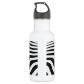 Authentische Zebra-Skin-Printwerbung - Schwarz-wei Trinkflasche (Rückseite)