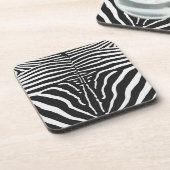 Authentische Zebra-Skin-Printwerbung - Schwarz-wei Untersetzer (Linke Seite)
