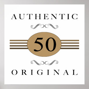 Authentischer 50. Geburtstag Poster