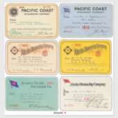 Authentischer Alaska- und Pazifischer Dampfschiffp Aufkleber (Blatt)