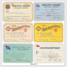 Authentischer Alaska- und Pazifischer Dampfschiffp Aufkleber