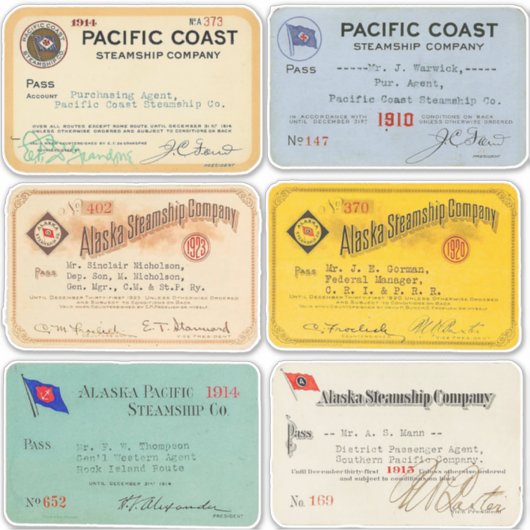 Authentischer Alaska- und Pazifischer Dampfschiffp Aufkleber (Vorderseite)