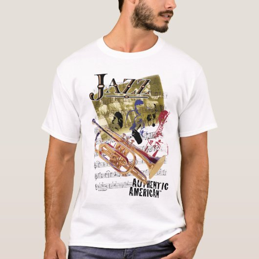 Authentischer amerikanischer Jazz-Kunst-T - Shirt (Vorderseite)