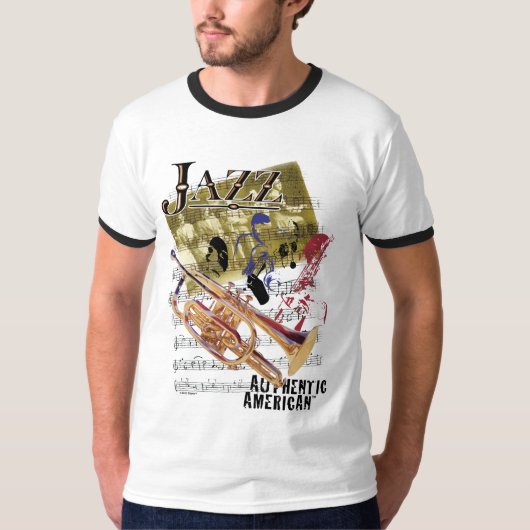 Authentischer amerikanischer Jazz-Kunst-T - Shirt (Vorderseite)