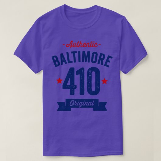 Authentischer Baltimore 410 Bereichscode T-Shirt (Design vorne)