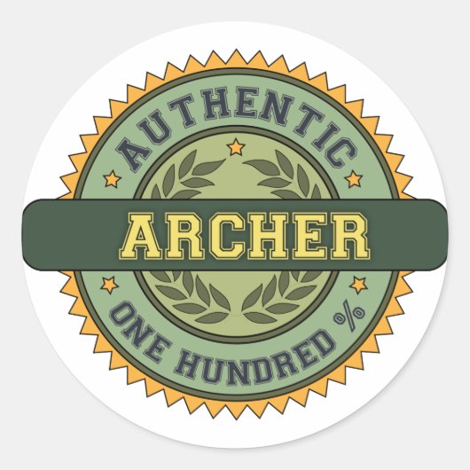 Authentischer Bogenschütze Runder Aufkleber (Vorderseite)