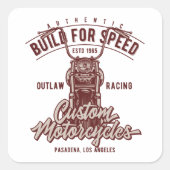 Authentischer Build für Geschwindigkeit Quadratischer Aufkleber (Vorderseite)