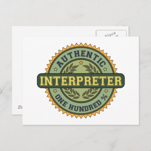 Authentischer Dolmetscher Postkarte (Vorne/Hinten)
